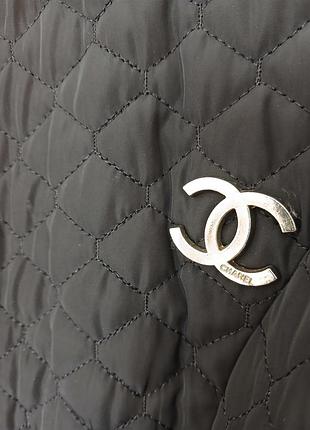 Пальто жіноче chanel стьобане чорне 3