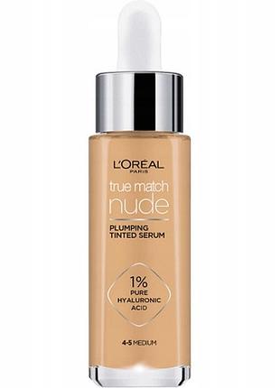 Тональний крем loreal true match nude serum 30 мл 4-5