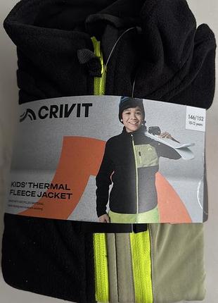 Кофта для хлопчика crivit флісова чорна з салатовим 158/164