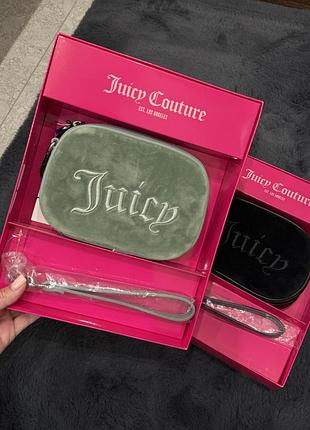 Сумка-клатч жіноча juicy couture, сіра, чорна, текстиль