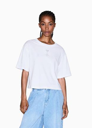 Женская укороченная футболка armani exchange