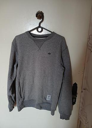 Винтажный свитшот adidas originals с карманами/ серая кофта адидас