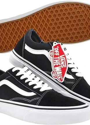 Взуття vans old skool чорні жіночі/чоловічі кеди vn000d3hy281 чорні розмір 38,5