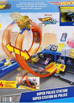 Ігровий набір hot wheels "суперполіцейська ділянка" (арт. jbm71)