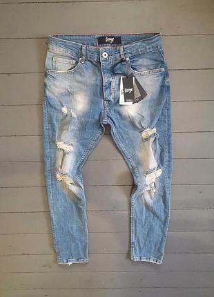 Стильные новые джинсы george рваные зауженные skinny diesel g-star raw