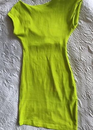 Платье платье zara m женское зеленоватая хлопковая открытая спина