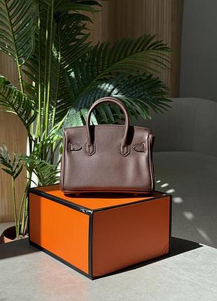 Сумка birkin 20 brown/gold 7