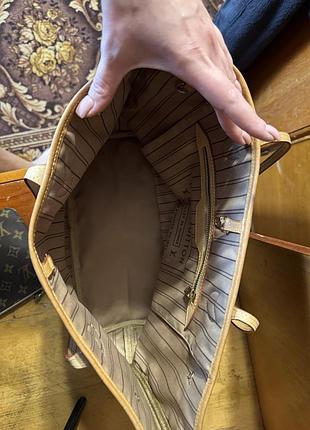 Шкіряна сумка  шопер жіноча louis vuitton monogram коричнева 5