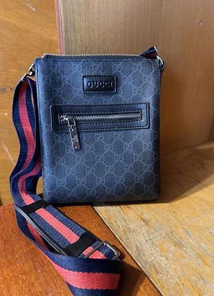 Сумка чоловіча gucci месенджер чорна 2