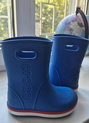 Черевики для дітей crocs crocband rain boots сині c11