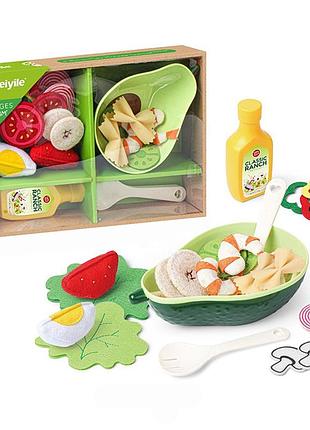Продукты набор для салата, тарелка, вилка, ложка, бутылка, коробка, 30-20-5,5 см (6333)