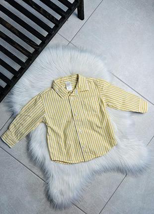 Сорочка для хлопчиків gymboree жовта в смужку, 18-24 місяці, 100% бавовна