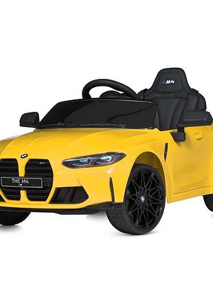 Машина 2,4g, 12v10ah, 1 акум., eva, шкіра, tf, жовтий, муз., світло (m 5096eblr-6)