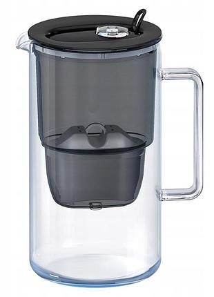Фільтрувальний глечик aquaphor glass 2,5 л чорний з 1x картриджем maxfor mg