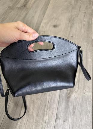 Сумка жіноча massimo dutti чорна шкіряна