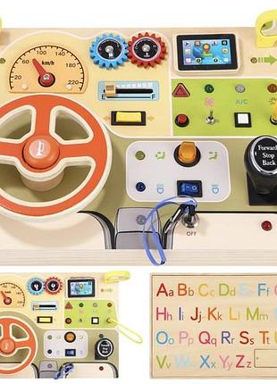 Маніпулятивна доска montessori "автомобіль" освітлювальна панель навчальний алфавіт