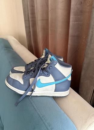 Кросівки дитячі, nike хайтопи синьо-білі