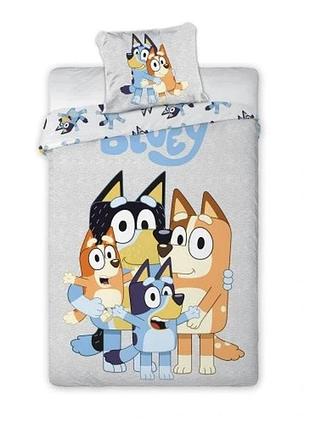 Постільна бавовняна білизна blue і bingo 140x200 см bluey
