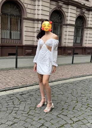 H&m, тканина жатка, біле, розмір хс