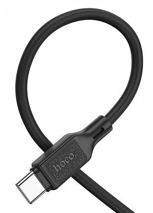 Кабель hoco cool silicone charging data cable for type-c to type-c black ( ) 4