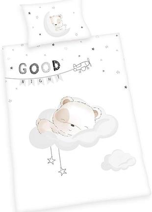 Herding good night комплект постільної білизни бавовна білий 100 x 135 см