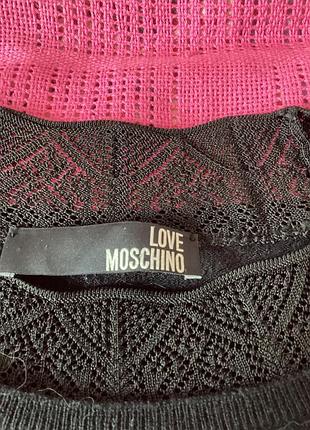 Светр жіночий love moschino чорний вовняний з мереживом