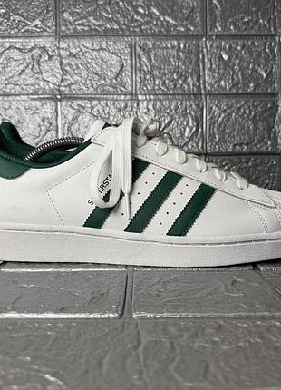 Мужские кроссовки adidas superstar white green gz3742