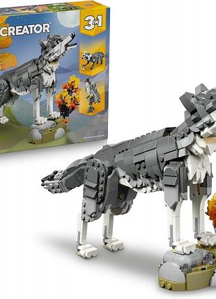 Конструктор lego creator 3в1 31393 лісові тварини вовк сірий вовк сокіл єнот 657 ел