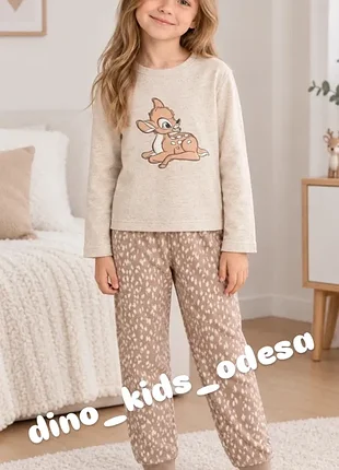Піжама для дівчинки primark флісова з бембі