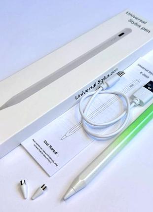 Универсальный стилус сенсорная ручка universal stylus pen для android ios windows ipad apple бело-зеленый