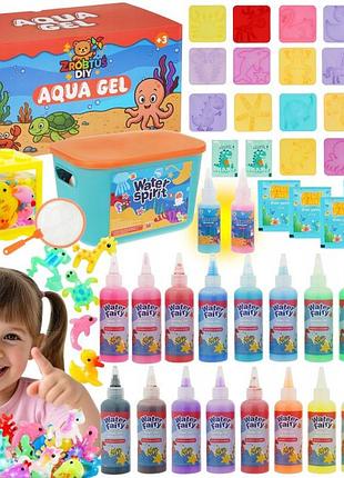 Aqua gelz набір xxl 54 елементи 20 кольорів великі гелі 100мл +