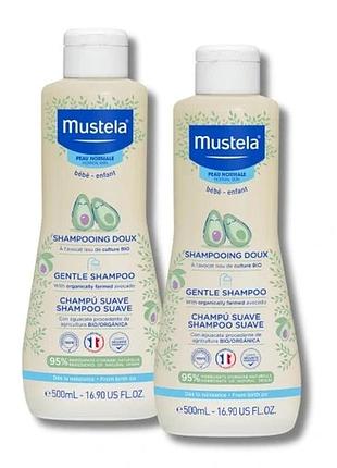Набір 2 штуки mustela 2x ніжний шампунь для волосся 500 мл з 1-го дня життя