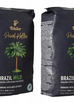 Кава в зернах tchibo privat brazil mild 2x 500г