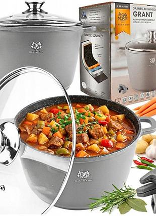 Каструля garnek 10l індукція газ висока мармурова для духовки