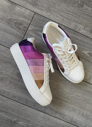 Kurt geiger london оригінал жіночі шкіряні кеди в стрази 38р/24см