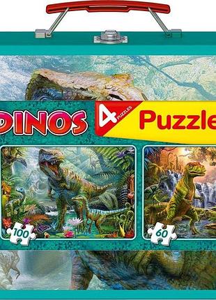 Коробка пазлів schmidt dinosaurs (2x60 ел./2x100 ел.) багатоколірна