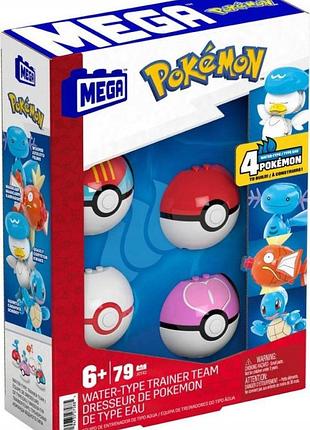 Конструктор mega pokemon jct42 команда водного типу 4 поке-кулі 4 фігурки