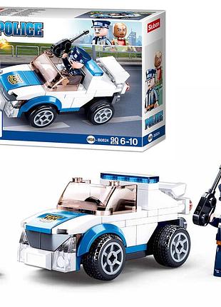 Конструктор sluban police m38-b0824 патрульна машина pull back, 90 деталей