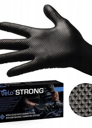 Набір з 3 штук рукавички velo strong grip робочі нітрилові дуже міцні xl 50 шт