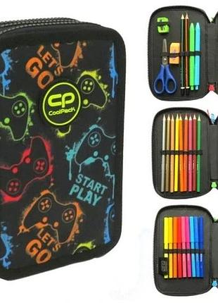 Розкладний трьохсекційний пенал coolpack з обладнанням jumper 3 xplay