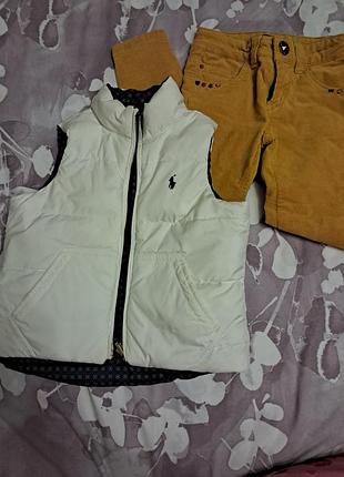 Жилетка пухова ralph lauren біла на 2-3 р