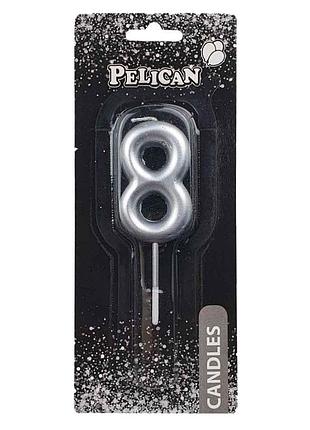 Свеча для торта pelican "срибло,5см