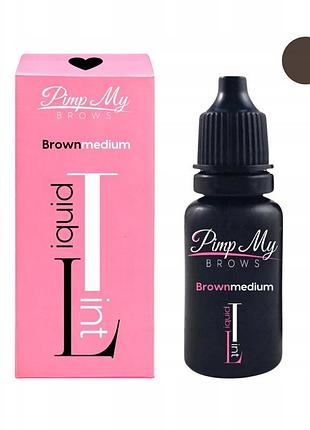 Фарба для брів pimp my brows liquid tint 15ml 04 medium brown