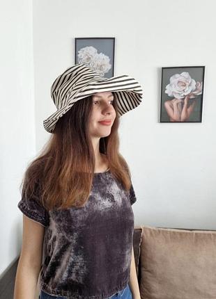 Нова жіноча літня панама з широким козирком, сонцезахисний капелюх у смужку