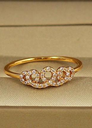 Кольцо xuping jewelry сияющая петля золотистое