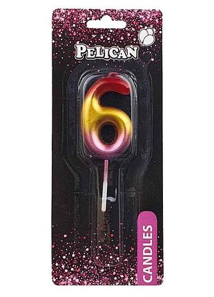 Свічка для торта pelican " " райдужна,5см