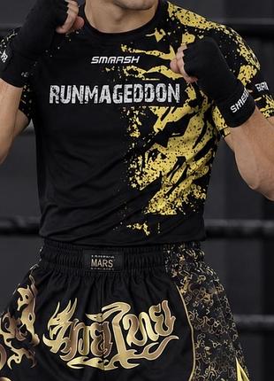 Комплект шорти та рашгард для кікбоксингу, тайського боксу, mma