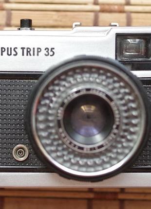 Фотоаппарат olympus trip 35 + d.zuiko 40mm f/2.8 передняя потертая