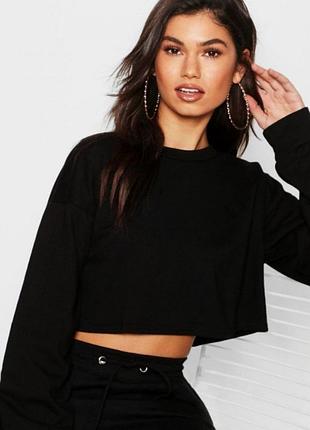 Світшот жіночий вкорочений bershka s чорний