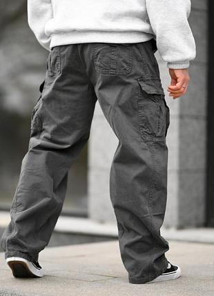 Карго штаны oversize серые с поясом вт5295 5